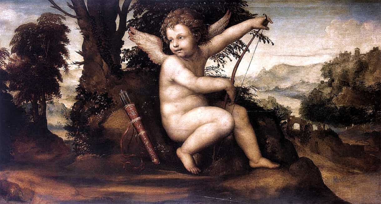 Le dieu romain de l’amour, Cupidon, peinture de Le Sodoma