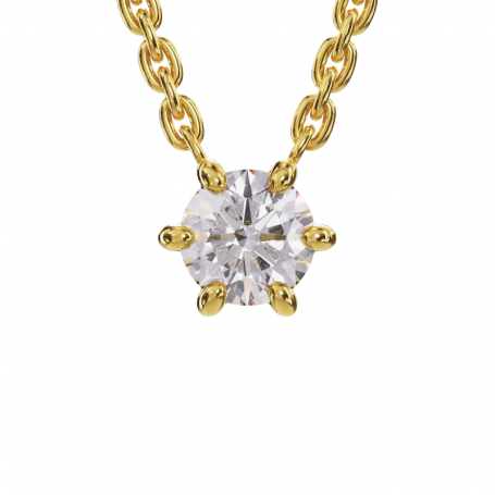 Chaîne pendentif À la folie - B_009_J3N_D - Or jaune Diamant