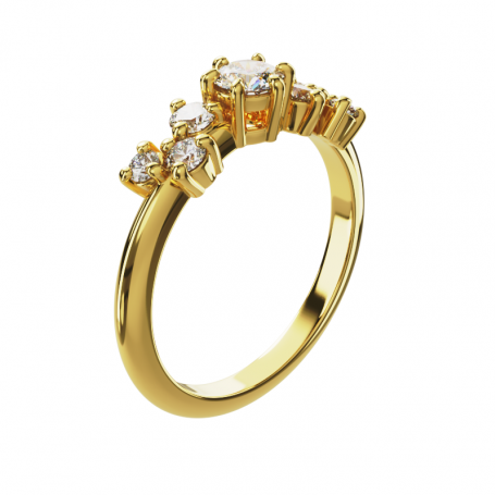 Bague Cassiopée - B_022_J3N - Or jaune Diamant