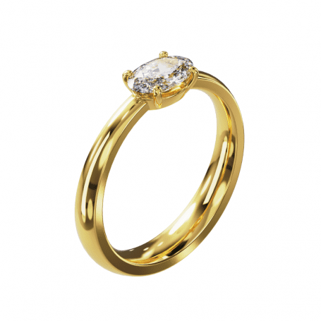 Bague Arlequin - B_143_J3N - Or jaune Diamant