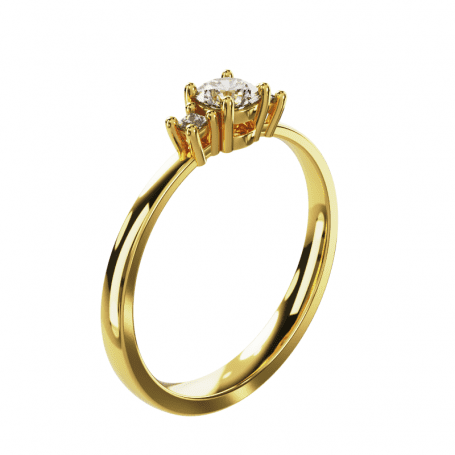 Bague Trilogie - B_178_J3N - Or jaune