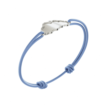 Gourmette Nuage - B_190_G - Or blanc Bleu Diamant