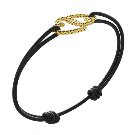 Bracelet Lié - B_235_J3N - Or jaune Noir