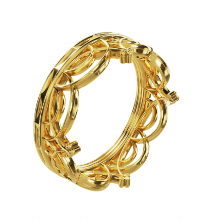 Bague Couronne - B_270_J3N - Or jaune