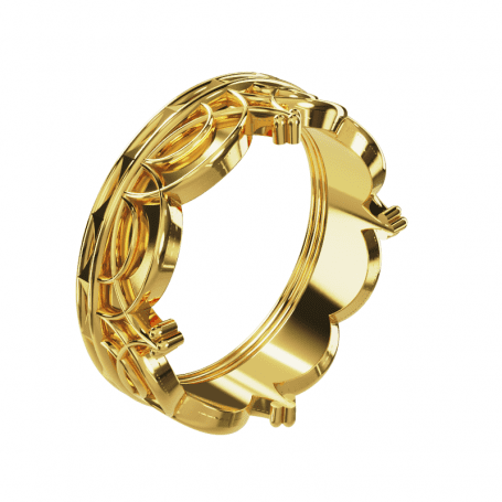 Bague Couronne - B_269_J3N - Or jaune