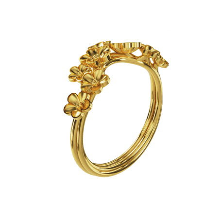 Bague Floral - B_294_J3N - Or jaune