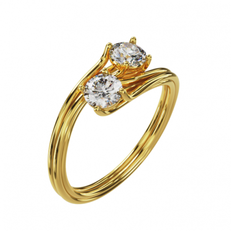 Bague Fusion - B_291_J3N - Or jaune Diamant