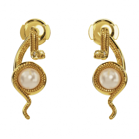 Boucles d'oreilles Serpent - B_274_J3N - Or jaune