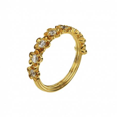 Bague Eclosion - B_293_J3N - Or jaune Diamant