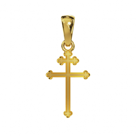 Pendentif Croix de Lorraine - B_309_J3N - Or jaune