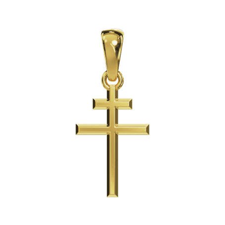 Pendentif Croix de Lorraine - B_310_J3N - Or jaune