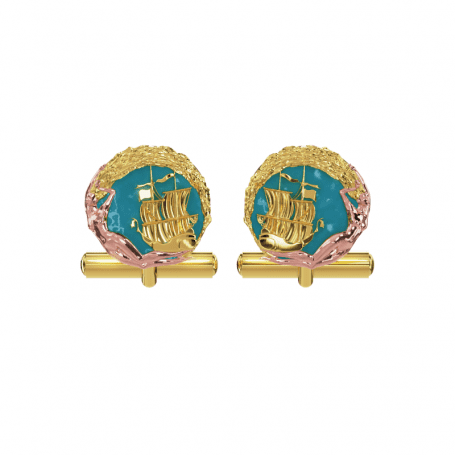 Boutons de manchette Sirène - B_368_J3N - Or jaune et rose