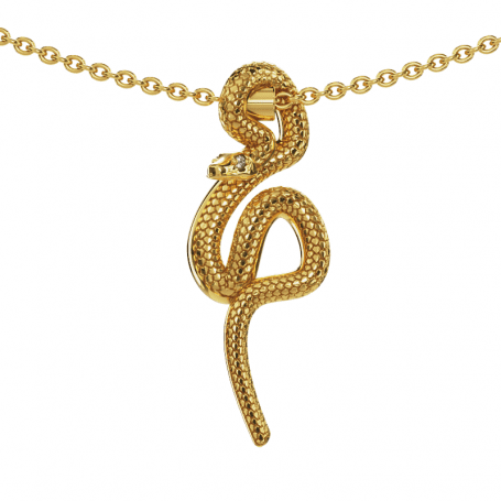 Collier Serpent - B_273_J3N - Or jaune Diamant