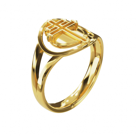 Bague Croix de Lorraine - B_416_J3N - Or jaune