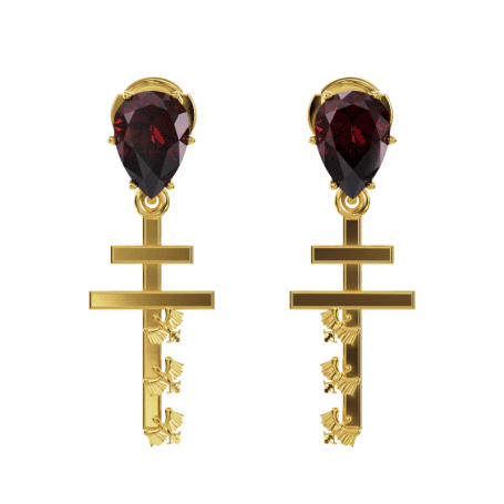 Boucles d'oreilles Héraldique - B_417_J3N - Or jaune