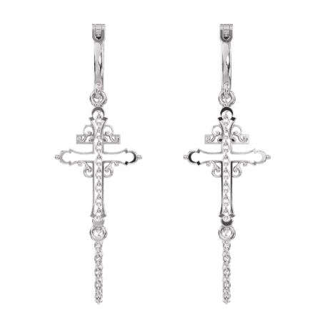 Boucles d'oreilles Ornées - B_418_Ag - Argent